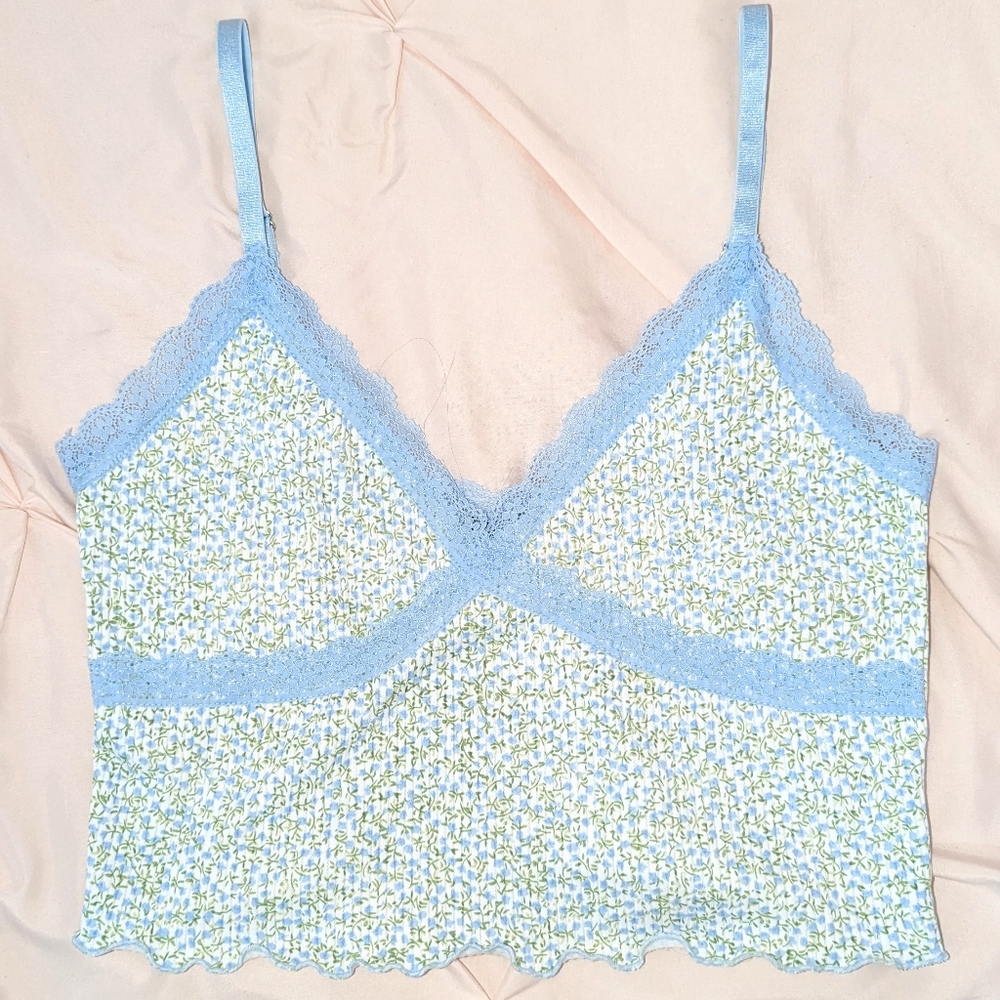 H&M baby blue lace Cami